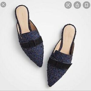 NIB Elsie Tweed Bow Slides